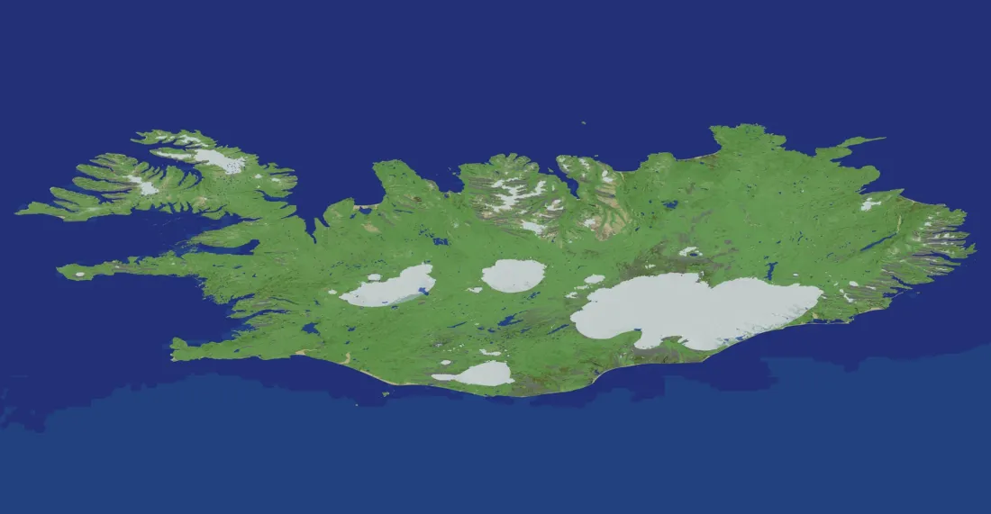 A picture of the Iceland map